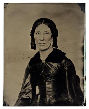 (PHOTOGRAPHY.) Pair of whole-plate tintypes, said to be Ramapough Mountain Indians.